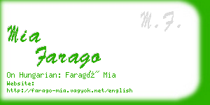 mia farago business card